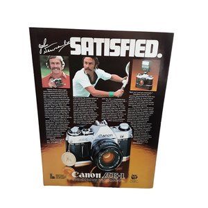 Canon AE1 Camera John Newcombe Tennis vintage 1980 Magazine Print Ad